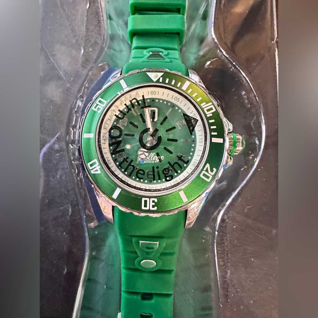 Dartmouth Big Green Sealed Mens Watch Kyobe College Brand. Rubber Straps